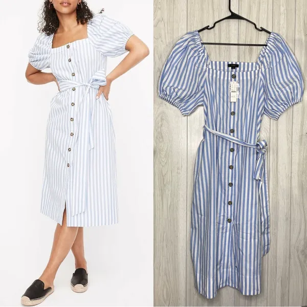 NEW J. Crew Cottage Dress in Stripe size M Medium AZ810 NWT - Image 2