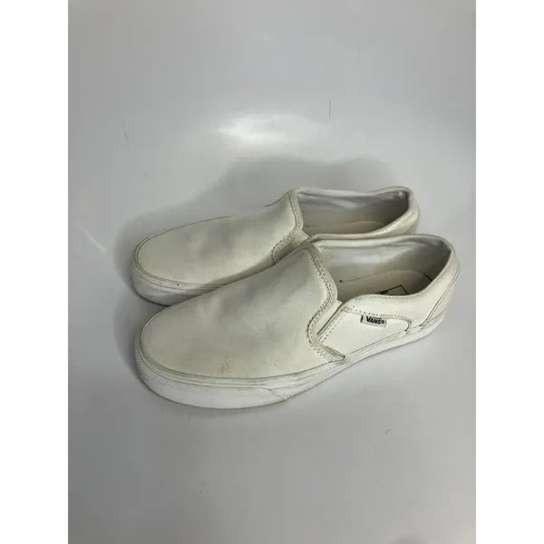 Vans Asher canvas all white slip on‎ sneakers loafers women's size 8.5 casual - Image 5