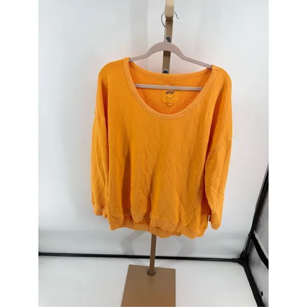 Aerie yellow orange women’s sweatshirt size medium 100% cotton - Image 10