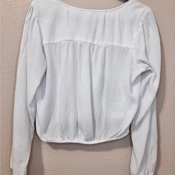 American Eagle Outfitters White Wrap Blouse size M - Image 10