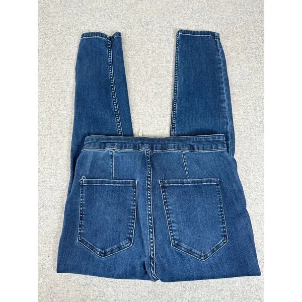 Free People Size 10 Womens Pants Jeans Blue‎ Tie High Waist Hippie Boho Denim - Image 15