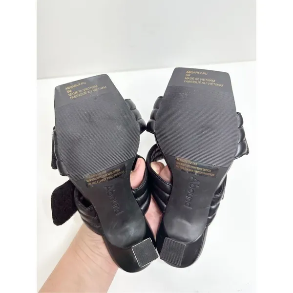 Abound Shoes Womens Size 5 Qarly Heeled Black Square Toe Slip On‎ Sandals - Image 8