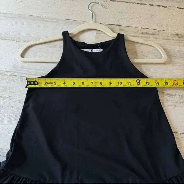 NWT Susana Monaco Drop Waist Ruffle Mini Dress XS Black 0321SUPD00791 Sleeveless - Image 11