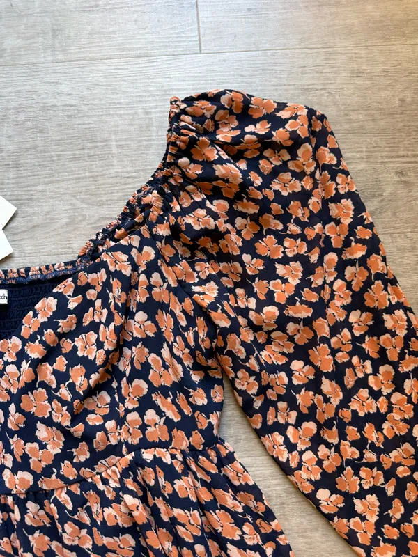 (NWT) Abercrombie & Fitch Floral Babydoll Long Sleeves Short Dress Size L - Image 6