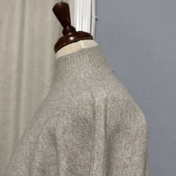 Cyrus Mock Neck Pullover Knit Strechy Sweater Dolman Sleeve‎ Women Small Beige - Image 5