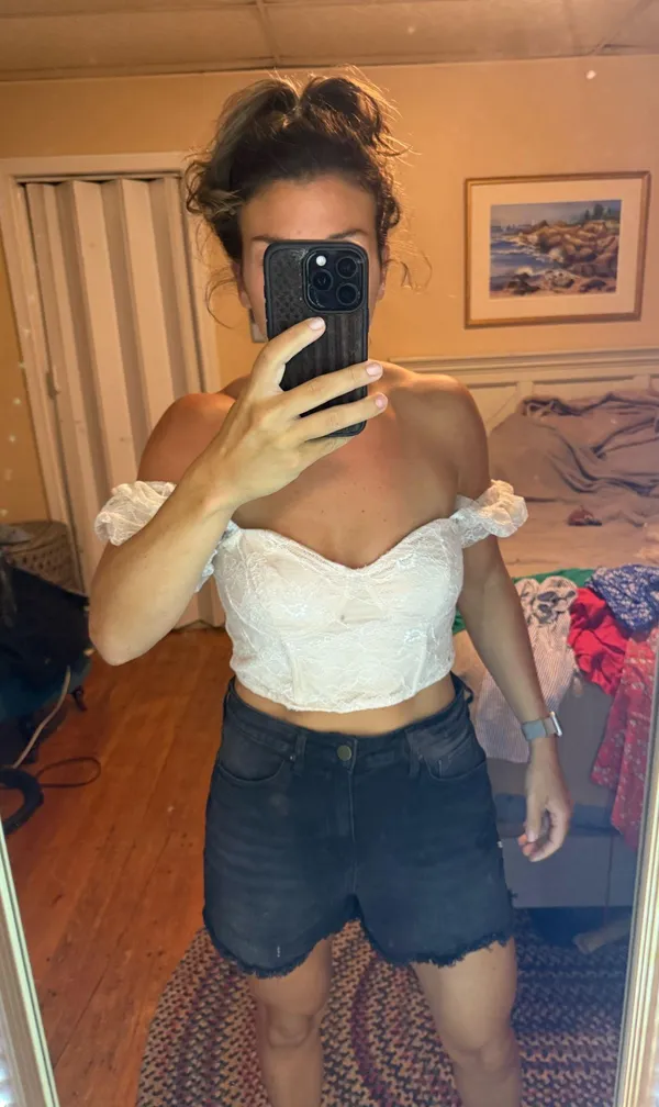 Abound Black Jean Shortshigh rise distressed - Image 2