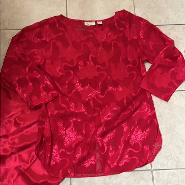 Victoria’s Secret Red Satin Intimate Outfit - Image 2