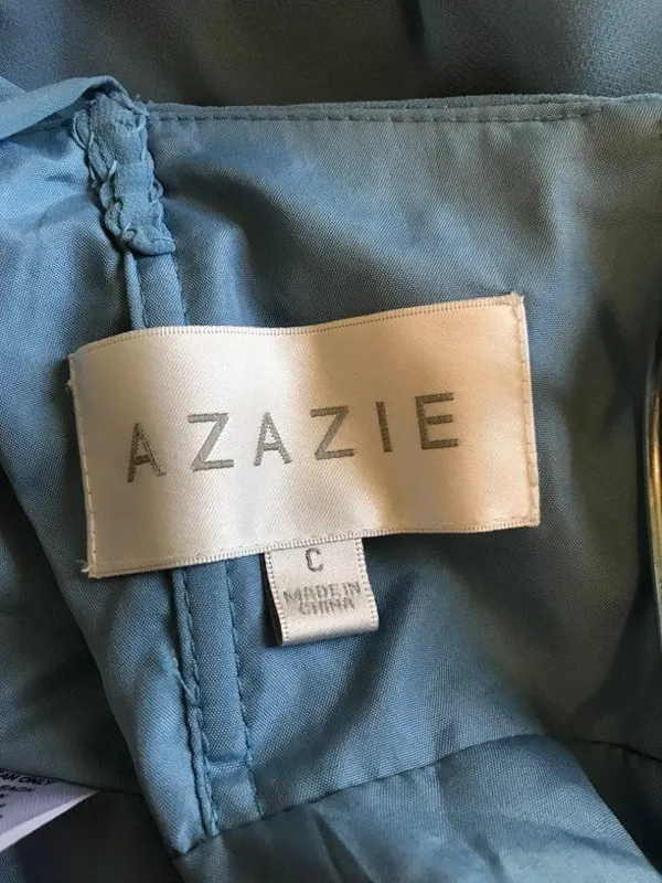 Azazie Dusty Blue Dress - Image 3