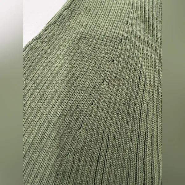 French Connection Sage Green Ribbed Midi Dress - Image 7