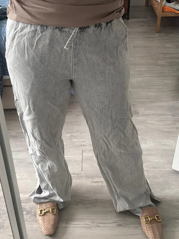 Zara Light Gray Women’s Drawstring denim Joggers - Image 6