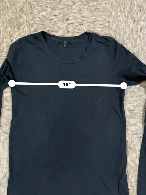 COS Black Long-Sleeve Crewneck Tee - Image 3