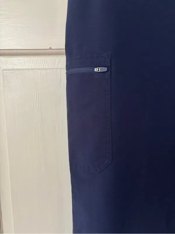 Figs‎ Yola Scrub Pants Elastic Waist Navy Blue High Waist Straight Size Large - Image 5