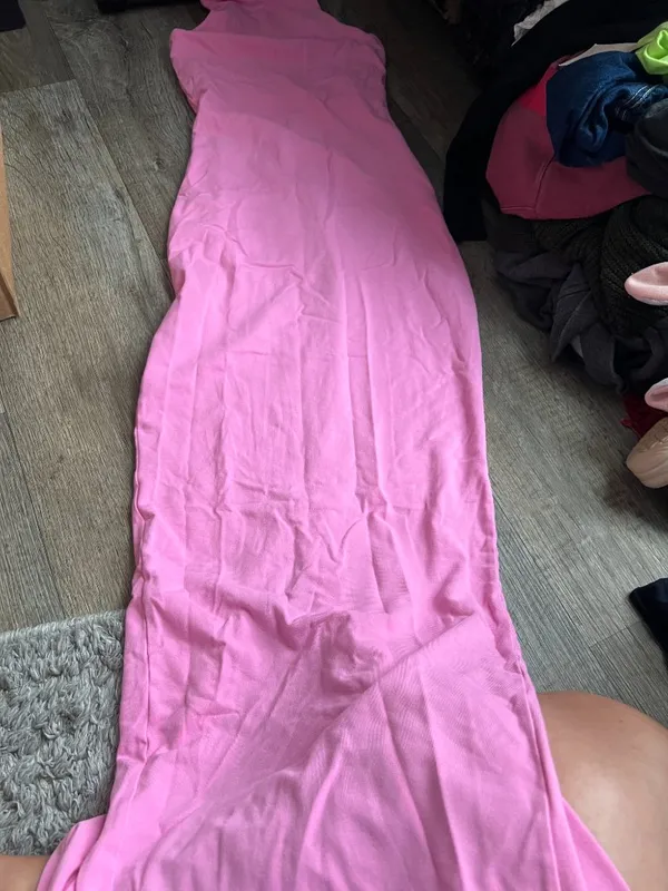 NEW • Skims • Soft Lounge Sleeveless Long Maxi Dress Cotton Candy Pink Ribbed - Image 8