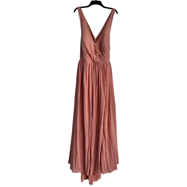 AZAZIE Blush Pink Maxi Dress Criss Cross Open Back Tie Waist - Image 8