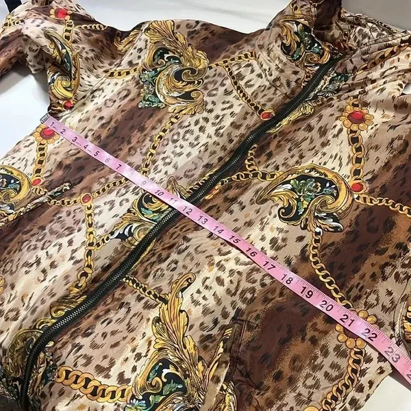 Vintage animal print 80s 90s jacket‎ full zipper lightweight pockets baddie - Image 4
