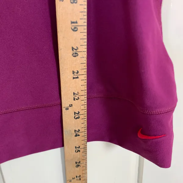 Nike Fit Dry Womens Large Purple Red Mesh Trim Athletic Training T-Shirt Gym Run - Image 6