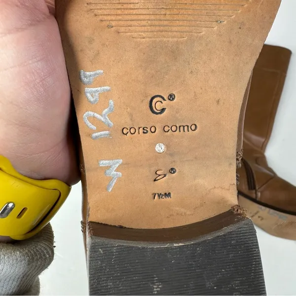 Corso Como Brown Leather Knee High Boots‎ Size 7.5 - Image 5