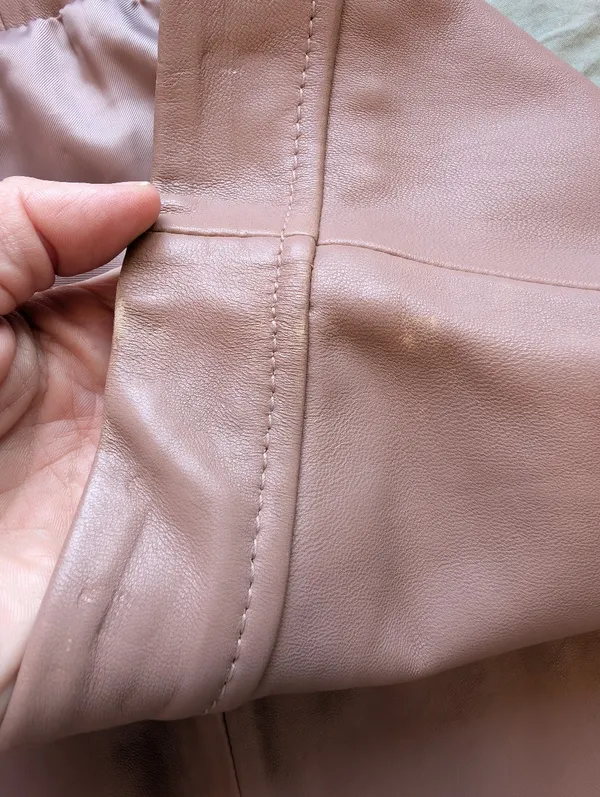 NWT Gianni Bini Leather Rachel Skirt Medium Blush - Image 7