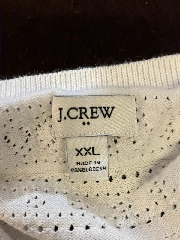 J.CREW Cardigan Sweater Womens XXL White Open Knit Button Front Lightweight - Image 7
