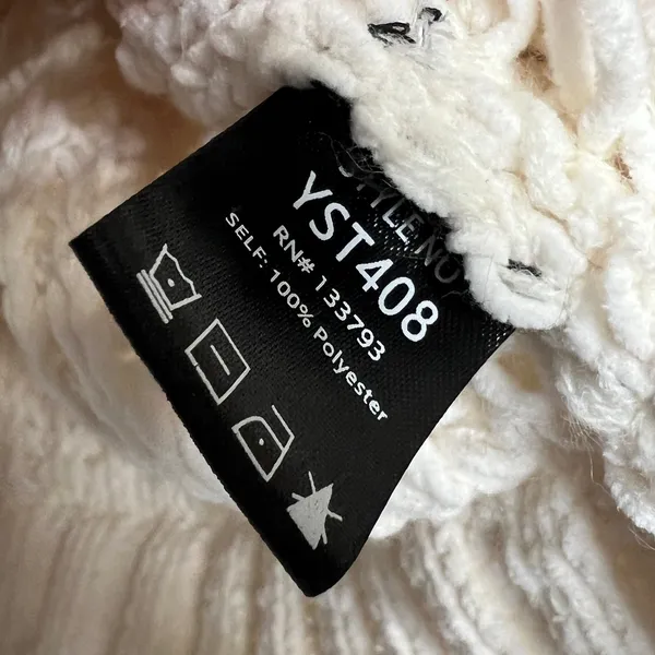 POL Chunky Knit Crew Neck Pullover Sweater Cream Size Small - Image 11