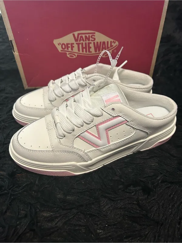 VANS Upland white pink mules clogs slip on shoes women’s 9 new - Image 2