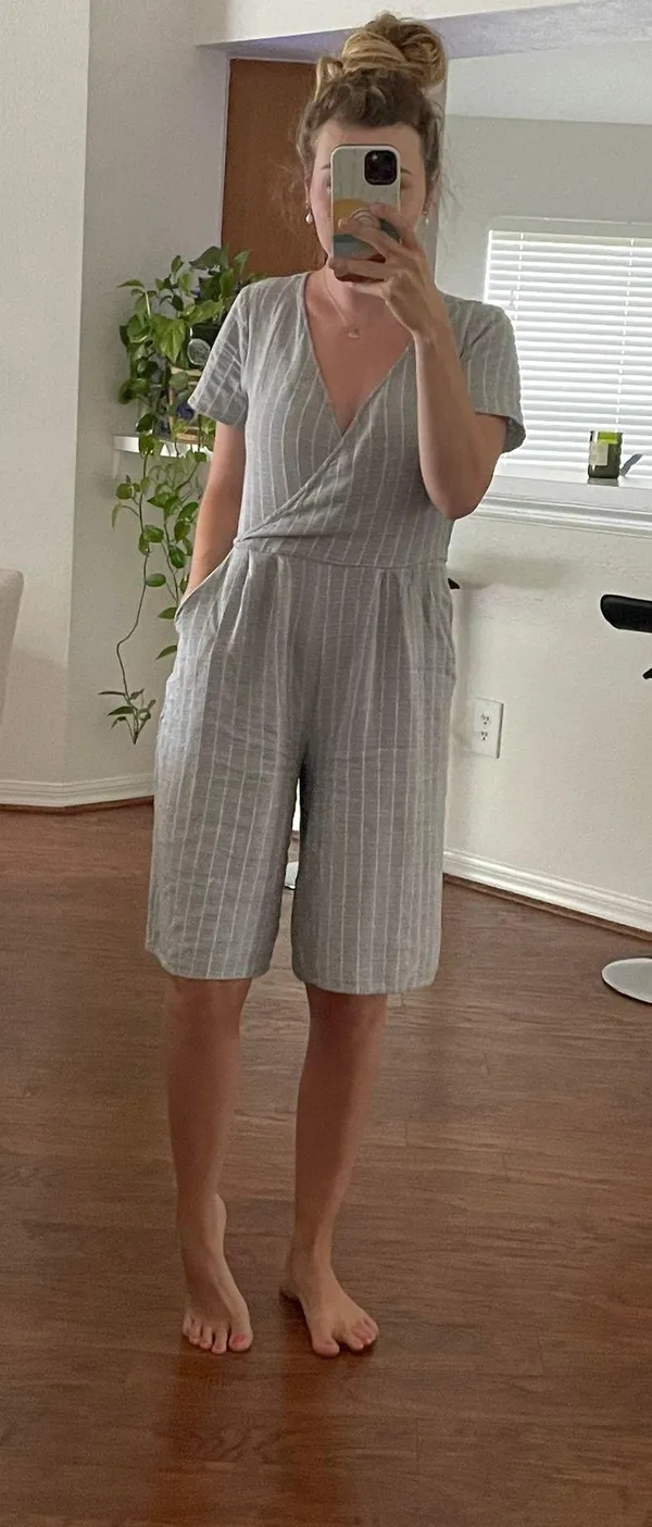 Striped Mid Length Jumpsuit - Image 6