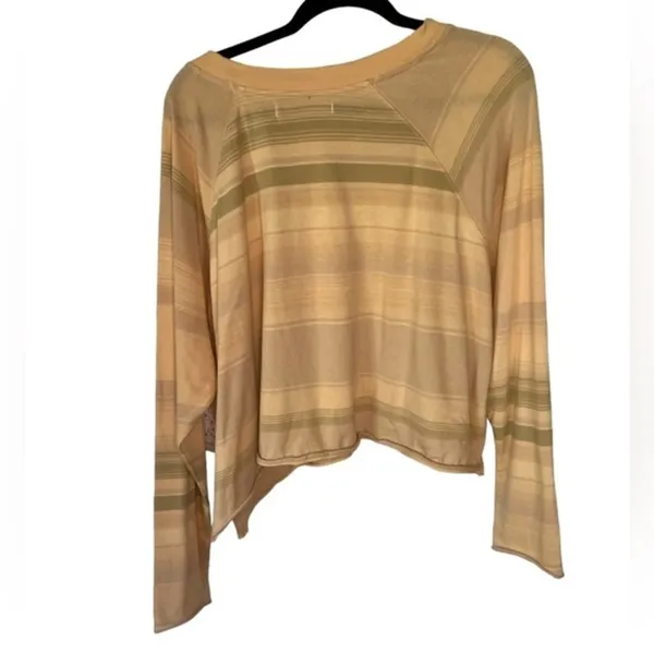 Free People We The‎ Free Baja Striped Long Sleeve T-Shirt in Prosecco Size L NWT - Image 4