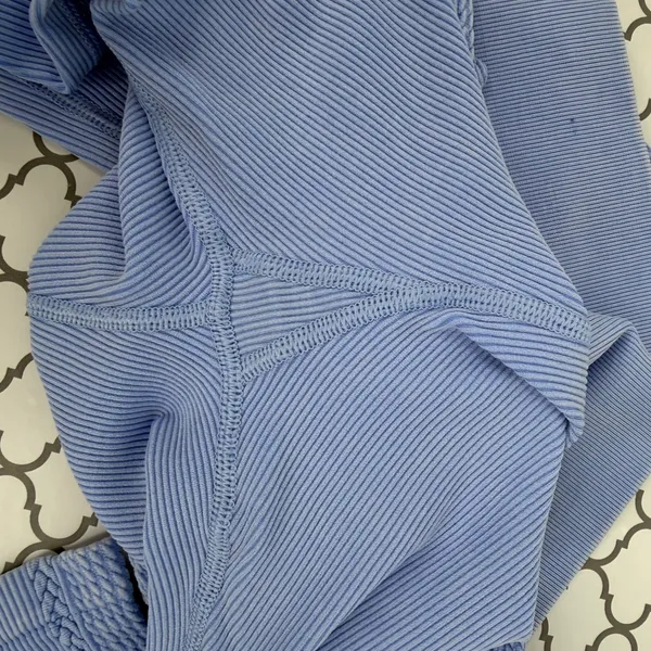 OFFLINE by Aerie Leggings Womens M Periwinkle Blue Ribbed Braided High Waist - Image 12