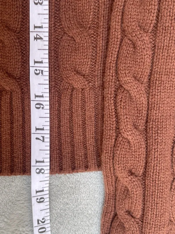 Aritzia Sunday Best Cable Knit Cropped Sweater Brown Luxury Capsule Wardrobe S - Image 8