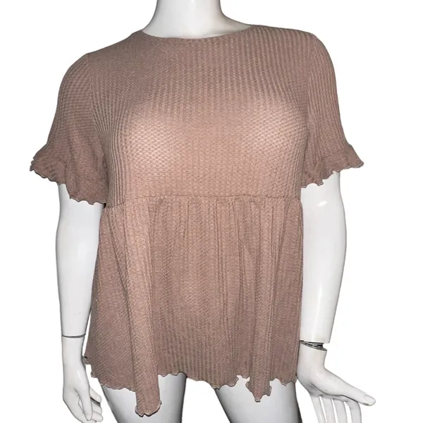 Floerns Waffle Knit Peplum Top - Image 2