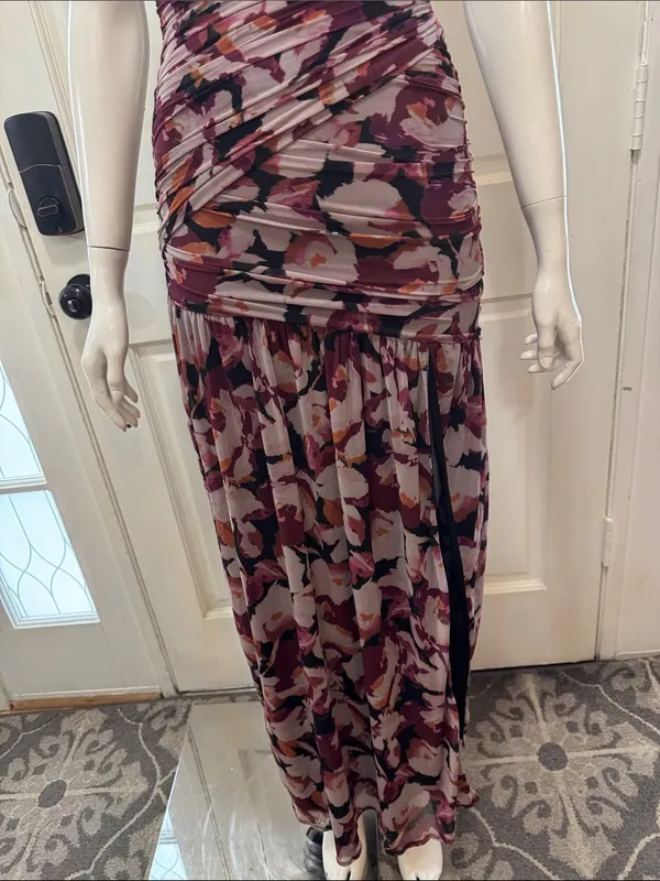 Nicholas Micaela Halter Neck Purple Floral Gown size XSMALL A1 - Image 6