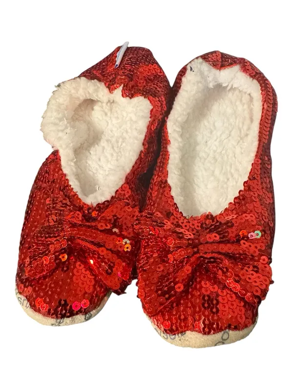 Snoozies Wizard of Oz Ruby Slipper Red Sequin Ballerina Slippers Women’s Size 8 - Image 3