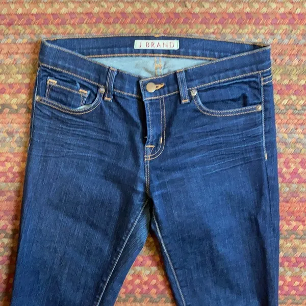 J Brand Dark Wash Low Rise Pencil Leg Skinny Jeans - Image 3