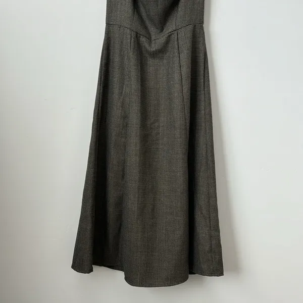 Reformation Stratford Wool Blend Midi Dress in Black Check Size: 4 - Image 6