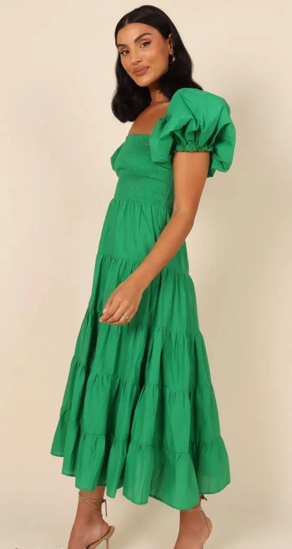 Petal and Pup Morgan Tiered Dress~Green - Image 2