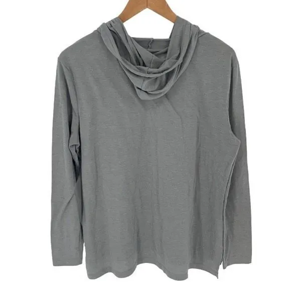 Curfew Womens Pullover Hoodie Long Sleeve Hooded Stretch Pocket Gray Size Medium - Image 3