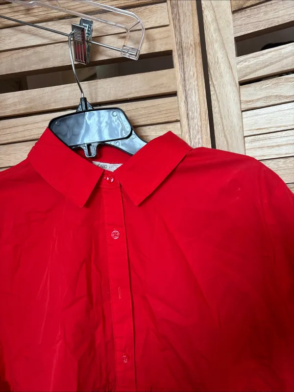 FINAL MARKDOWN Unique Cato Short Sleeve Red Babydoll Top Medium - Image 2