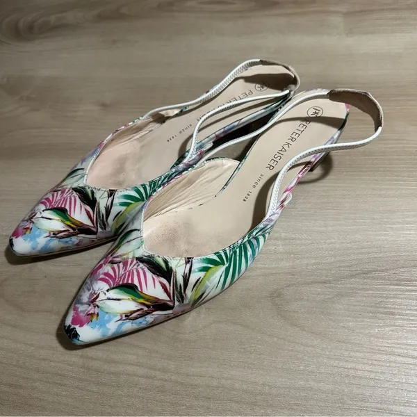 Peter Kaiser Slingback Flats Multicolor 6‎ Women Floral Pointed Toe Tropical - Image 7