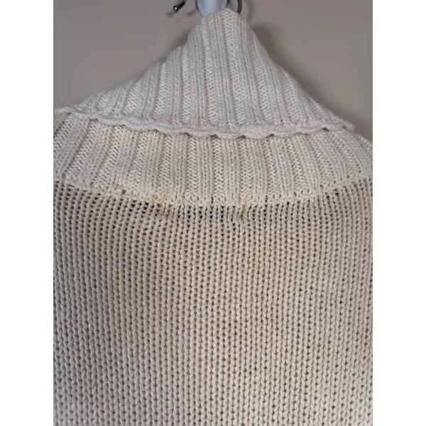 Vtg Colleens Collectables Ivory‎ Chunky Knit Turtleneck Sweater Tunic Dress - Image 6
