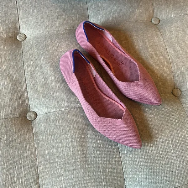 ROTHY'S The Point Retired Knit Upper Slip-on Pointed Flats Pink Size 7 - Image 2