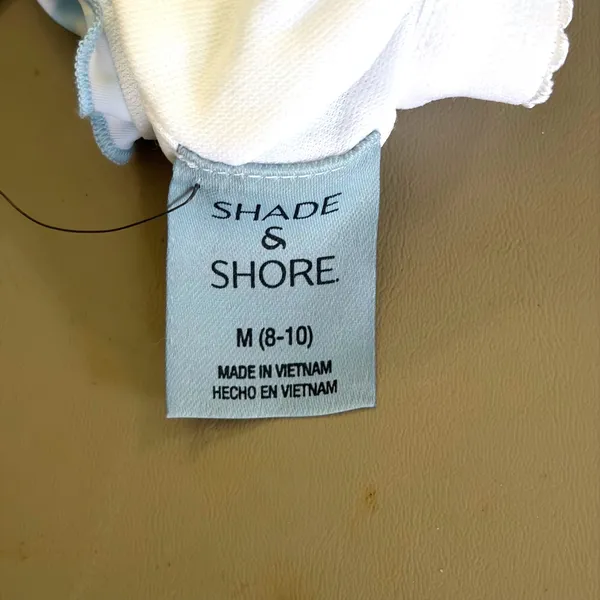 Shade & Shore Blue Striped‎ Tie Front Ruffle Cottagecore Swimsuit Medium NEW - Image 9
