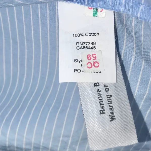 Madewell Light Blue & White Striped Tie-Sleeve Peasant Popover Blouse Top - Image 9