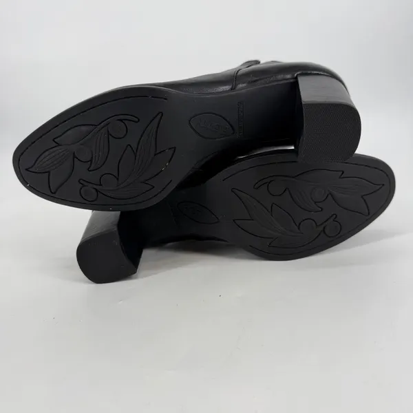 Born Black Leather Ankle Boots Block Heel Side Zip Womens Size 11‎ Comfort - Image 8