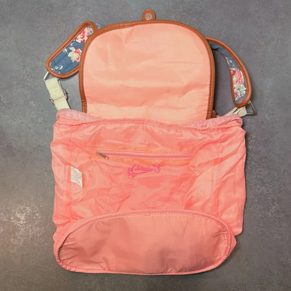 Candie’s Floral Canvas Cargo Pocket Backpack Blue Orange Y2K - Image 8