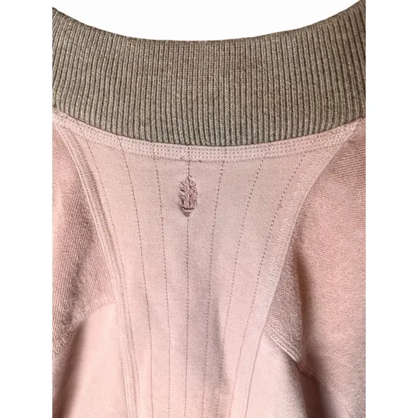 Free People FP Movement Apex Pullover Blush Pink Quarter Zip Oversized Sweater L - Image 10