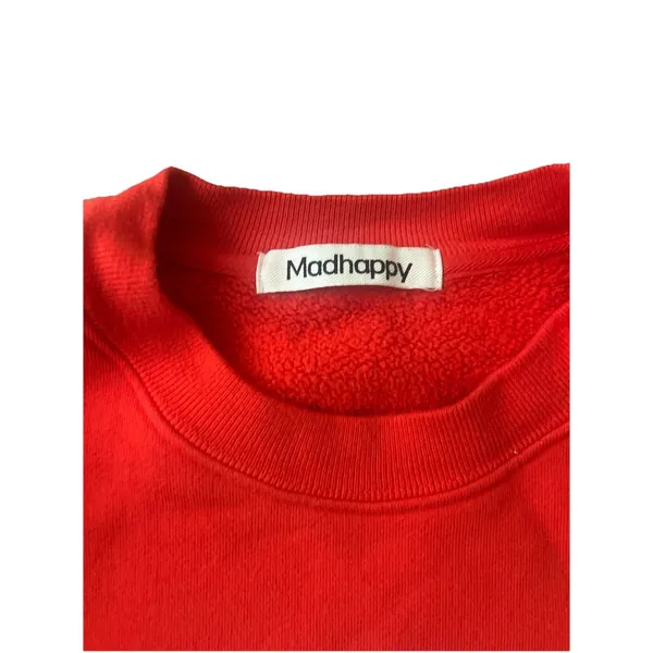 Madhappy Cooper Capsule Fleece Crewneck Sweatshirt Red with Logo Streetwear - Image 4