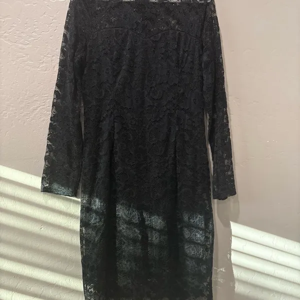 Stanzino Black Lace Long Sleeve Dress - Image 2