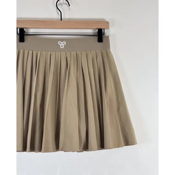 Aritzia TnAction Womens Skort Khaki Mini Pleated Tennis Skirt Pickleball Medium - Image 8