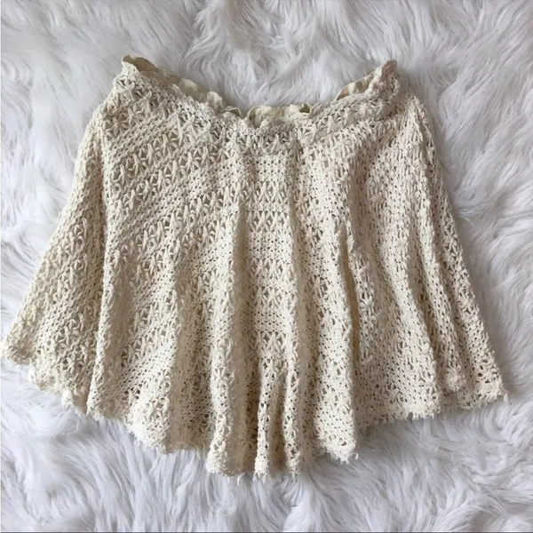 NWT free people‎ beach circle town ivory crochet skirt L - Image 2