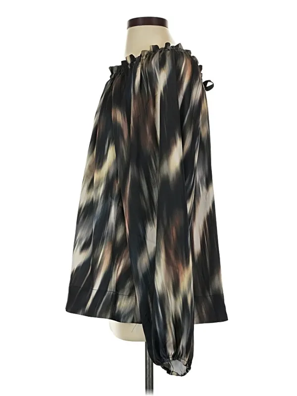 NWOT S H&M Multi-Color Women’s Smocked Neck Long Sleeve Blouse Business Casual - Image 6